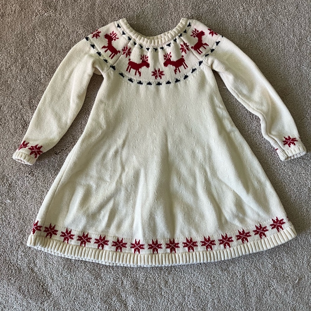 Hanna Andersson Deer Christmas Sweater Dress